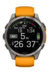 GARMIN Fenix 8 47mm AMOLED Sapphire Titanium with Spark Orange Silicone Band