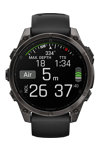 GARMIN Fenix 8 47mm AMOLED Sapphire Titanium Carb Gray with Black Silicone Band