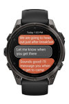 GARMIN Fenix 8 47mm AMOLED Sapphire Titanium Carbon Gray with Black Silicone Band