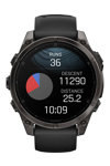 GARMIN Fenix 8 47mm AMOLED Sapphire Titanium Carbon Gray with Black Silicone Band