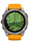 GARMIN Fenix 8 51mm AMOLED Sapphire Titanium with Spark Orange Silicone Band