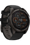 GARMIN Fenix 8 47mm Solar Sapphire Titanium Carbon Gray with Black Silicone Band (προπαρ.)