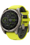 GARMIN Fenix 8 47mm Solar Sapphire Titanium with Amp Yellow Silicone Band (προπαρ.)