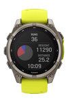 GARMIN Fenix 8 47mm Solar Sapphire Titanium with Amp Yellow Silicone Band (προπαρ.)