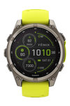 GARMIN Fenix 8 47mm Solar Sapphire Titanium with Amp Yellow Silicone Band (προπαρ.)