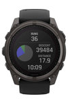 GARMIN Fenix 8 51mm Solar Sapphire Titanium Carbon Gray with Black Silicone Band (προπαρ.)