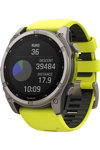 GARMIN Fenix 8 51mm Solar Sapphire Titanium with Amp Yellow Silicone Band (preorder)