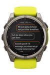 GARMIN Fenix 8 51mm Solar Sapphire Titanium with Amp Yellow Silicone Band (preorder)