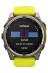 GARMIN Fenix 8 51mm Solar Sapphire Titanium with Amp Yellow Silicone Band