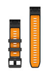 GARMIN QuickFit 22 Graphite with Spark Orange Silicone Band