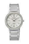 SEIKO Caprice Crystals Solar Silver Stainless Steel Bracelet