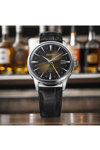 SEIKO Presage 'Rusty Nail' Cocktail Time Automatic GMT Black Leather Strap