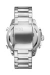 DIESEL Mega Chief Dual Time Silver Stainless Steel Bracelet