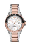 EMPORIO ARMANI Diver Dual Time Two Tone Stainless Steel Bracelet