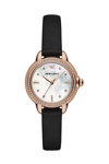 EMPORIO ARMANI Mia Crystals Black Leather Strap