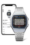 CASIO Vintage Dual Time Chronograph Silver Stainless Steel Bracelet