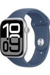 Apple Watch Series 10 GPS 46mm Silver Aluminium Case with Denim Sport Band - S/M (pre-order)