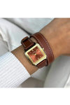 CLUSE Gracieuse Petite Double Brown Leather Strap