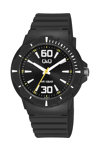 Q&Q Watch Black Silicone Strap