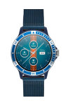 TEKDAY Smartwatch Blue Stainless Steel Bracelet