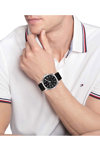 TOMMY HILFIGER Sport Black Leather Strap