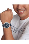 TOMMY HILFIGER Sport Blue Leather Strap