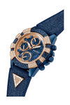 GUESS Iconic 40th Zircons Blue Rubber Strap