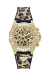 GUESS Iconic 40th Zircons Animal Print Combined Materials Strap