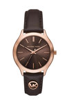 MICHAEL KORS Slim Runway Brown Leather Strap