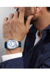 CERRUTI Leadri Blue Leather Strap