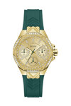 GUESS Envy Crystals Green Rubber Strap