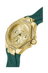 GUESS Envy Crystals Green Rubber Strap