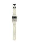 CASIO Vintage Mini Calculator Dual Time Chronograph White Bio-Resin Strap