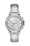 MICHAEL KORS Maren Chronograph Silver Leather Strap