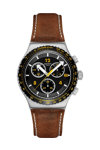 SWATCH Canyon Chaser Chronograph Brown Leather Strap