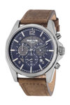 3GUYS Chronograph Brown Leather Strap