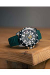 CATERPILLAR Steel Barricade Green Silicone Strap